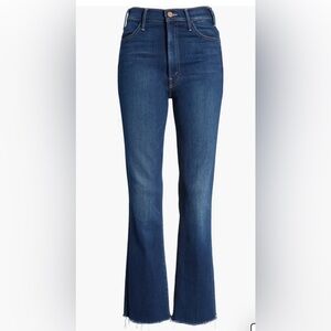 MOTHER The Hustler Frayed High Waist Ankle Flare Jeans